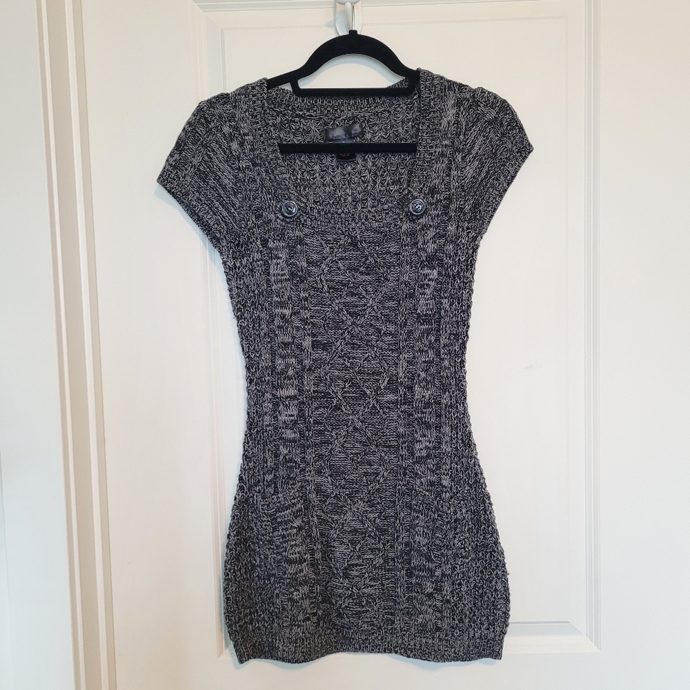 Gray Knit Sweater Mini Dress